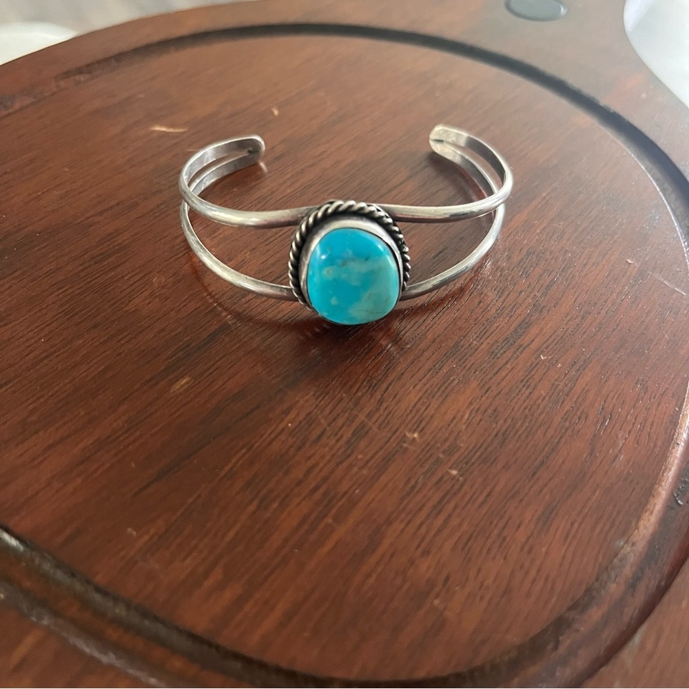 Vibrant Turquoise Silver Cuff Bracelet